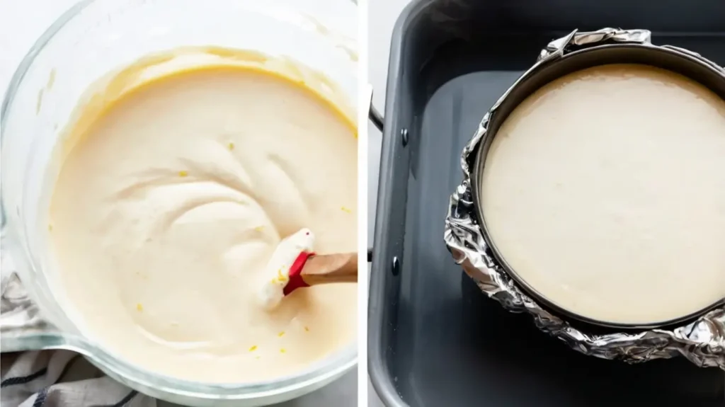 mixing ingredients of Lemon Cheesecake