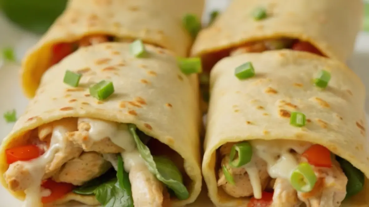 fresh Cheesy Garlic Chicken Wraps