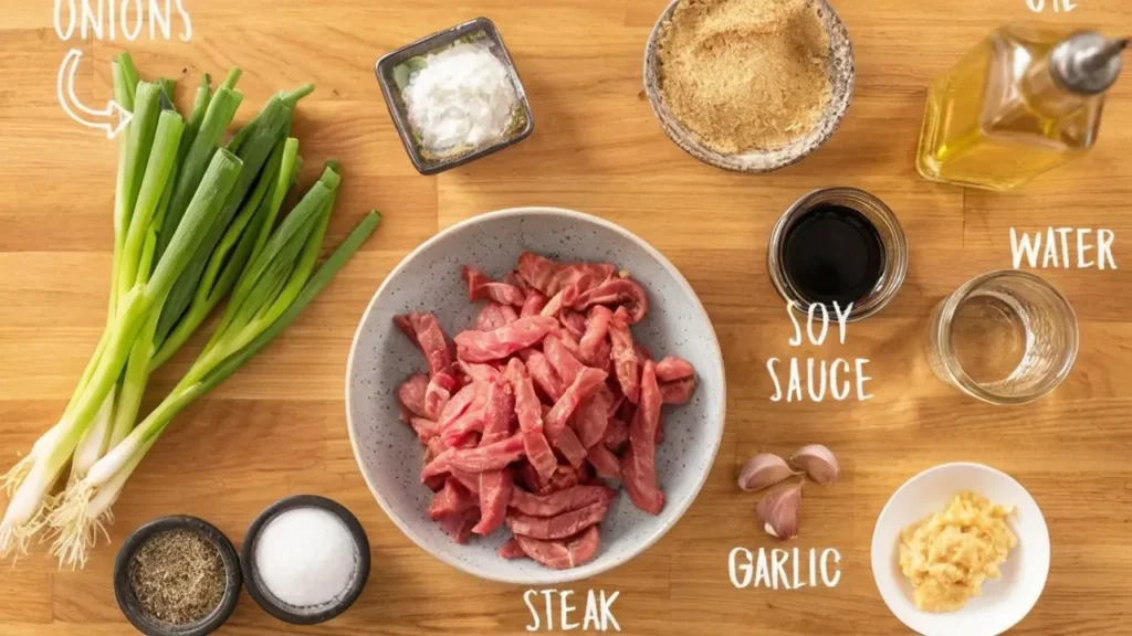 ingredients of Mongolian Beef