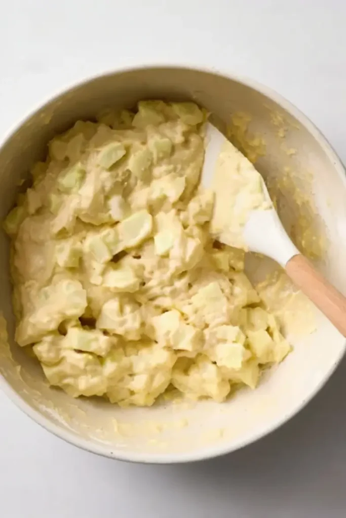 mixing ingredients of Apple Fritters