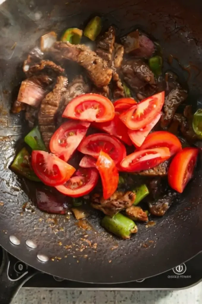  Cooking  Chinese Pepper Steak with vegetables