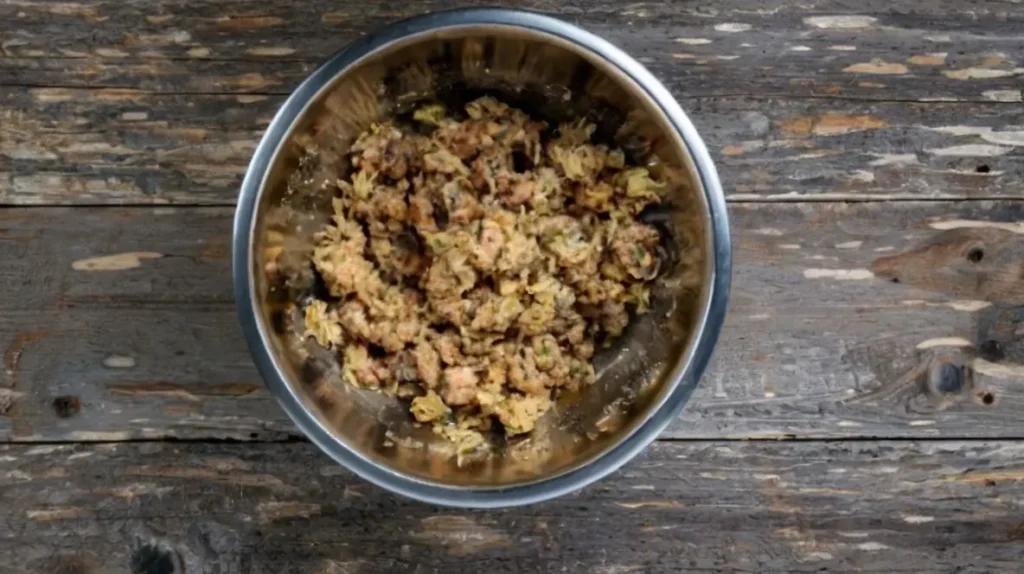 mixing ingredients of Old-Fashioned Salmon Patties