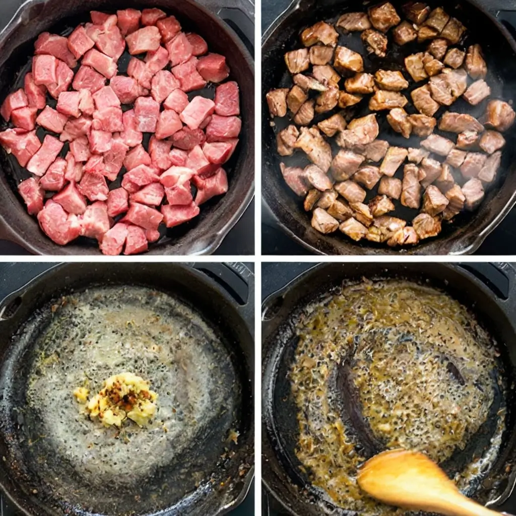 preparing Garlic Butter Steak Bites
